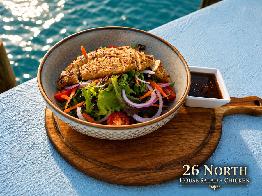 26 North house salad with grilled chicken